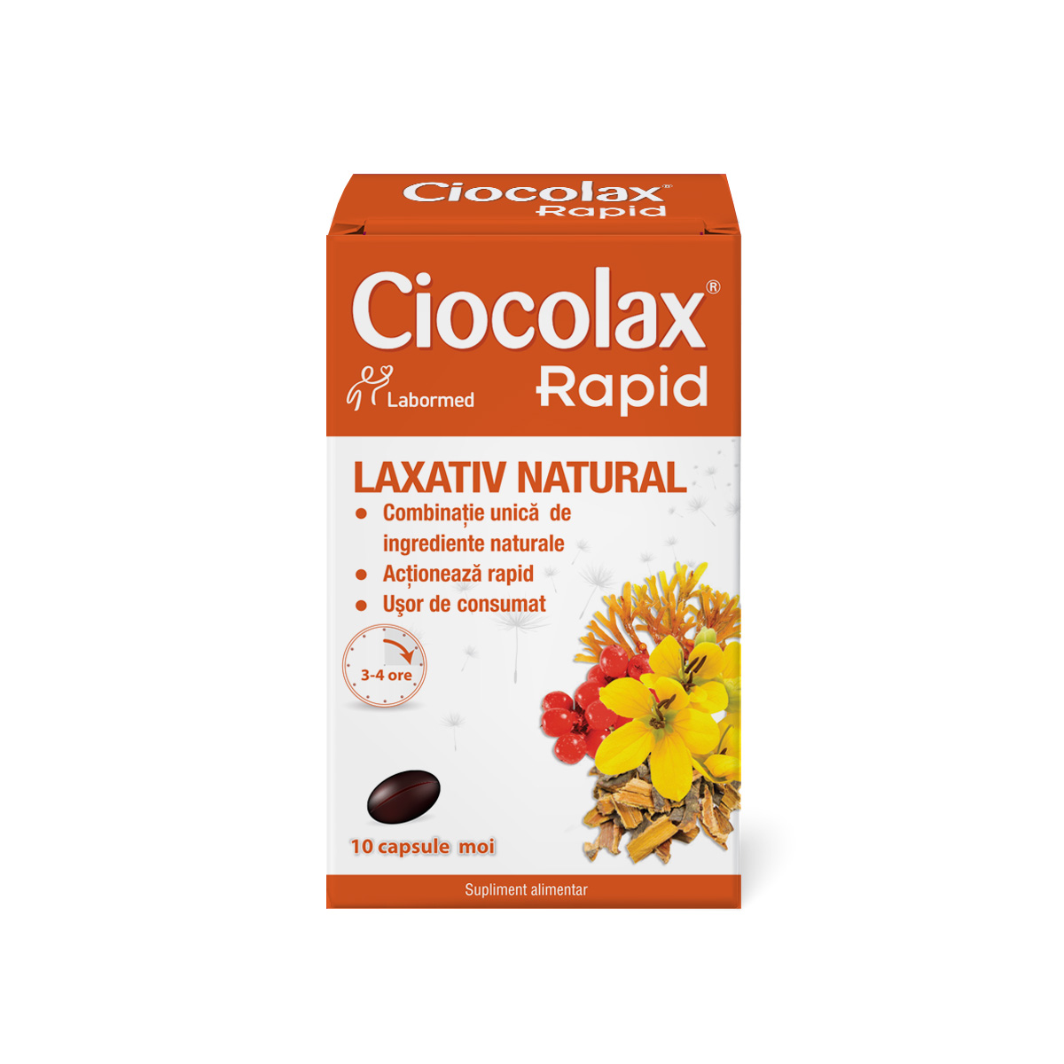 Laxativ natural Ciocolax Rapid, 10 capsule, Labormed