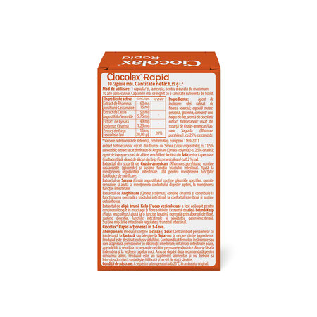 Laxativ natural Ciocolax Rapid, 10 capsule, Labormed 617232