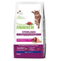 Hrana uscata cu bacon pentru pisicile adulte sterilizate cu varsta de 1 an, 1.5 kg, Natural Trainer