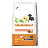 Hrana uscata fara gluten cu somon pentru cainii adulti de talie mica sau foarte mica, 2 kg, Natural Trainer