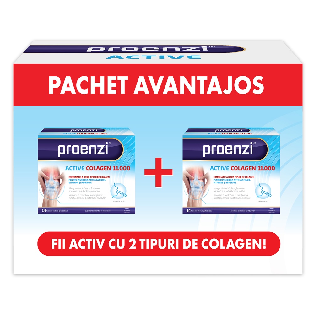 Proenzi Active Colagen, 11.000, 14 + 14 flacoane unidoza, Walmark
