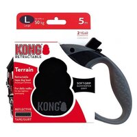 Lesa retractabila neagra Terrain, L, 1 bucata, Kong Retractable