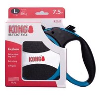 Lesa retractabila albastra pentru caini Explore, Marimea L, 1 bucata, Kong Retractable