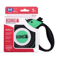 Lesa retractabila reflectorizanta verde Reflect, M, 1 bucata, Kong Retractable