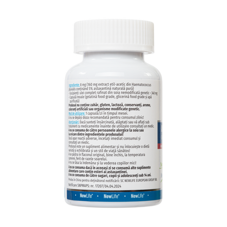 Astaxanthin, 8 mg, 60 capsule moi, NewLife+ 700072