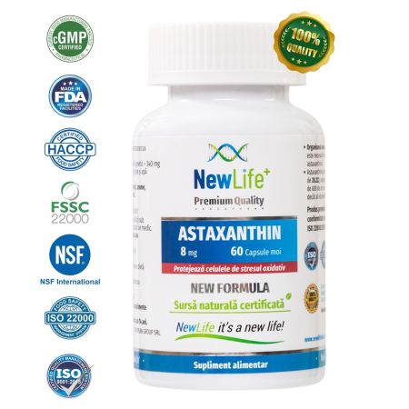 Astaxanthin, 8 mg, 60 capsule moi, NewLife+ 700080