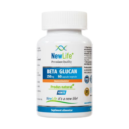 Beta Glucan, 250 mg, 60 capsule vegetale, NewLife+