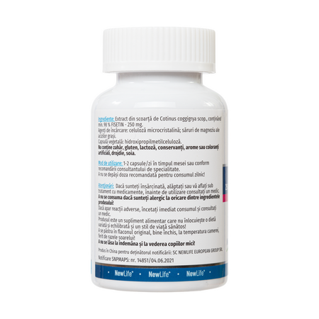 Fisetin, 250 mg, 60 capsule vegetale, NewLife+ 700100