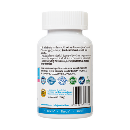 Fisetin, 250 mg, 60 capsule vegetale, NewLife+ 700099