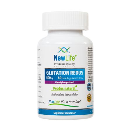 Glutation redus, 500 mg, 60 capsule gastrorezistente, NewLife+
