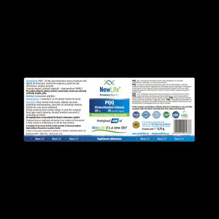 PQQ Pirolochinolina chinona, 20 mg, 30 capsule vegetale, NewLife+ 700374