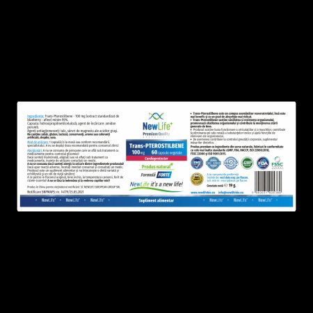 Trans – Pterostilbene, 100 mg, 60 capsule vegetale, NewLife+ 700400