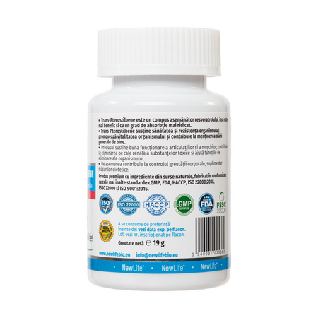 Trans – Pterostilbene, 100 mg, 60 capsule vegetale, NewLife+ 700397