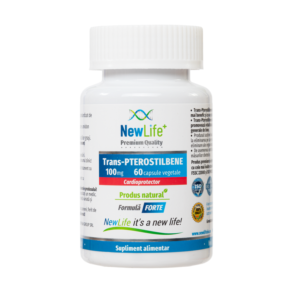 Trans – Pterostilbene, 100 mg, 60 capsule vegetale, NewLife+