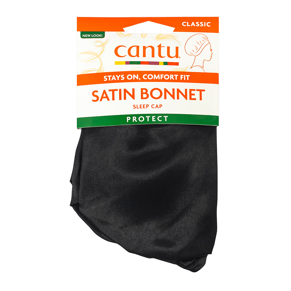 Boneta neagra din satin pentru protejarea parului Protect, 1 bucata, Cantu