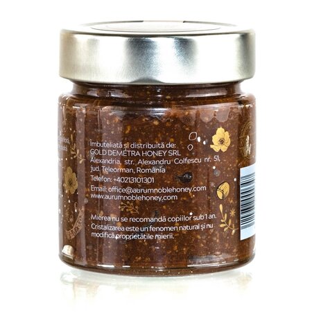 Miere cruda poliflora cu alune de padure si roscove Bohemian Rhapsody, 300 g, Aurum Noble Honey 616954