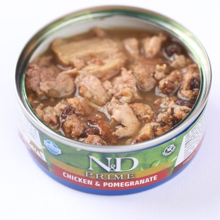 Hrana umeda cu pui si rodie pentru pisici N&D Prime, 70 g, Farmina 700190
