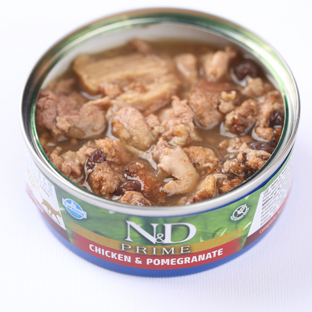 Hrana umeda cu pui si rodie pentru pisici N&D Prime, 70 g, Farmina 700190