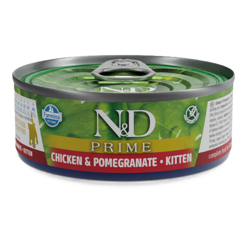 Hrana umeda cu pui si rodie pentru pisici N&D Prime Kitten, 70 g, Farmina
