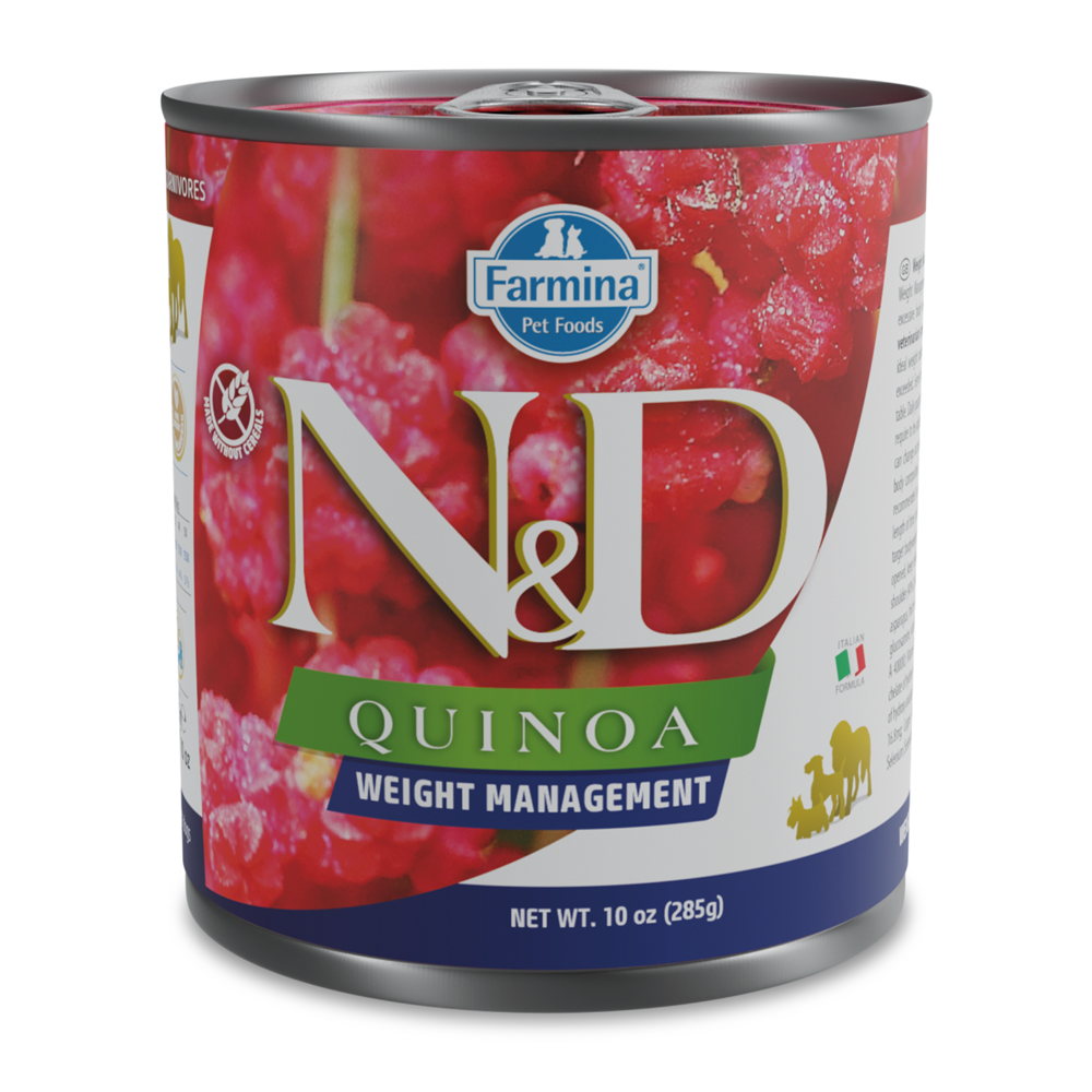 Hrana umeda cu miel si quinoa pentru caini N&D Weight Management, 285 g, Farmina
