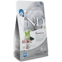 Hrana uscata cu biban, fenicul si spirulina pentru caini N&D White Mini Adult, 2000 g, Farmina