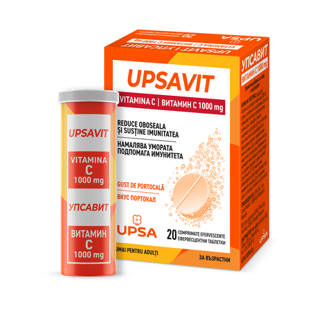 Vitamina C Upsavit, 1000 mg, 20 comprimate efervescente, Upsa 656155