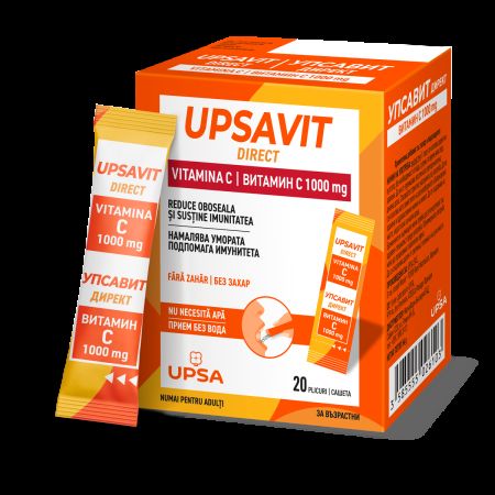 Upsavit Direct Vitamina C, 1000mg, 20 plicuri orodispersabile, Upsa 656153