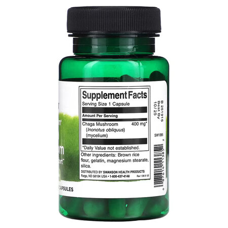 Chaga Mushroom, 60 capsule, Swanson 617299