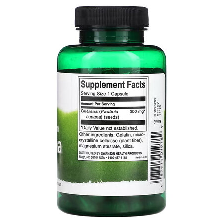 Guarana Full Spectrum, 100 capsule, Swanson 617337