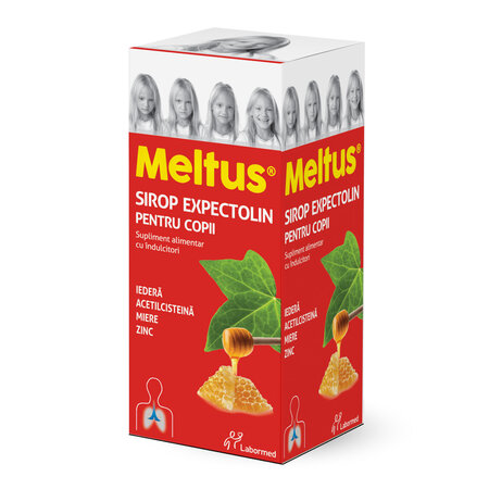 Sirop cu miere, iedera, zinc si acetilcisteina pentru copii Meltus Expectolin, 100 ml, Labormed 617368
