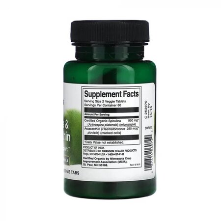 Organic Spirulina&Astaxanthin, 120 capsule, Swanson 617428