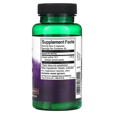Avena Sativa, 575 mg, 60 capsule, Swanson 617437