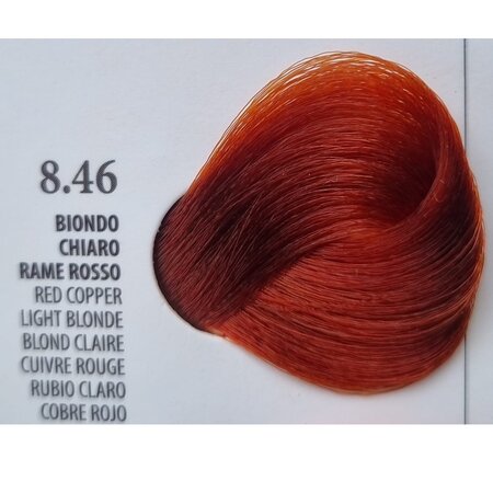 Vopsea permanenta rapida 10 minute 8.46 Red Cooper Light Blonde, 100 ml, Xhensil 617565