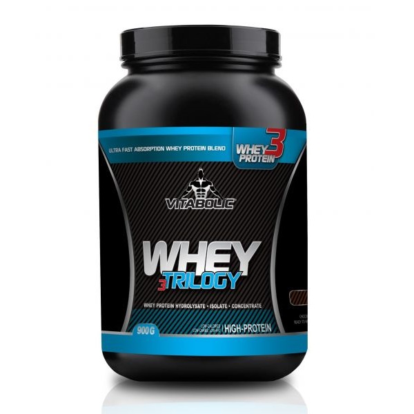 Pudra proteica cu aroma de ciocolata Whey Trilogy Standard, 900 g, Vitabolic