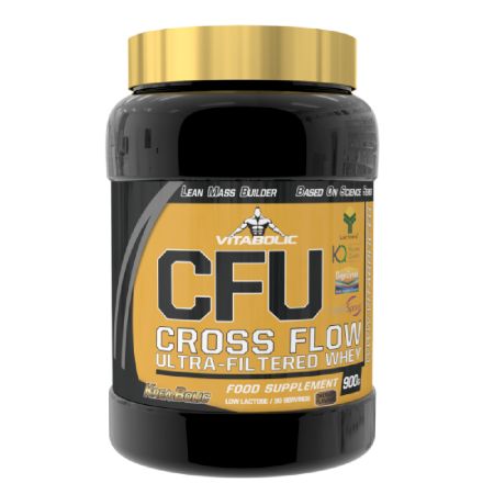 Pudra proteica cu aroma de ciocolata CFU Lean Mass Builder Whey, 900 g, Vitabolic