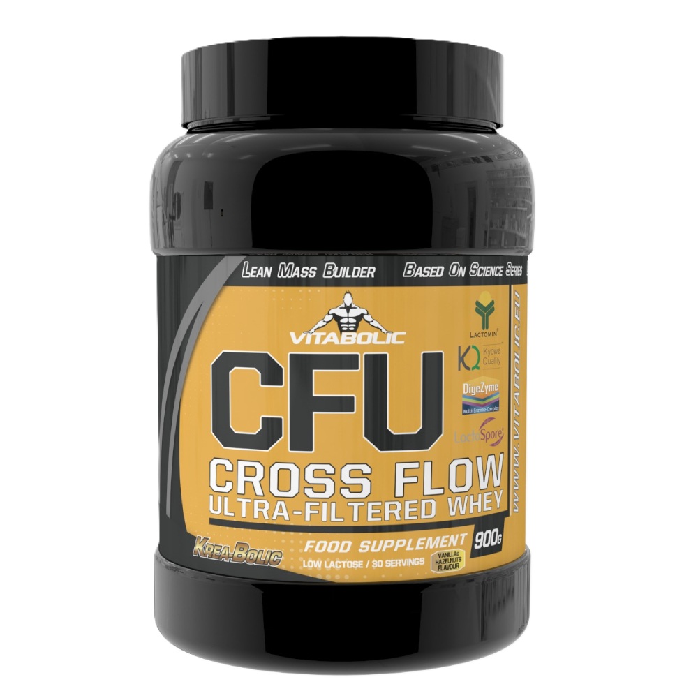 Pudra proteica cu aroma de vanilie si alune CFU Lean Mass Builder Whey, 900 g, Vitabolic