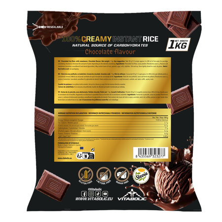 Orez instant cremos Chocolate, 1 Kg, Vitabolic 705475