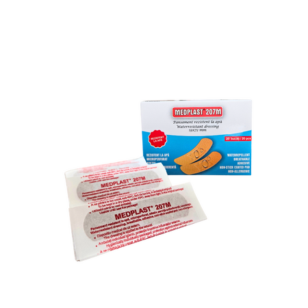 Pansament rezistent la apa Medplast 207M, 1.9 cm x 7.2 cm, 20 bucati 618452