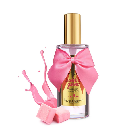 Ulei pentru masaj corporal cu efect de incalzire Light My Fire Bubblegum, 100 ml, Bijoux Indiscrets 618710