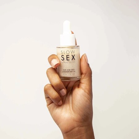 Ulei uscat de corp cu particule stralucitoare Slow Sex, 30 ml, Bijoux Indiscrets 618918