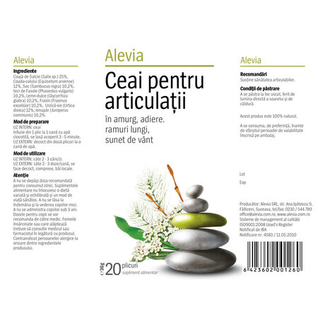 Ceai pentru articulatii, 20 plicuri, Alevia 618772