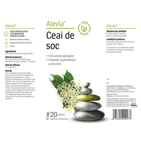Ceai de soc, 20 plicuri, Alevia 618774
