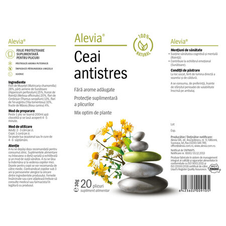 Ceai antistres, 20 plicuri, Alevia 618791