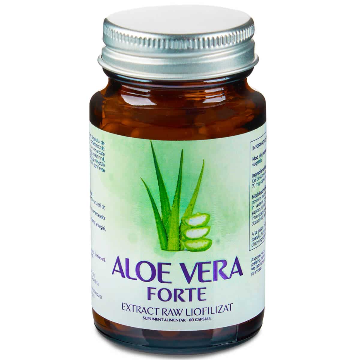 Aloe Vera Forte extract raw liofilizat, 60 capsule, Aronia Charlottenburg