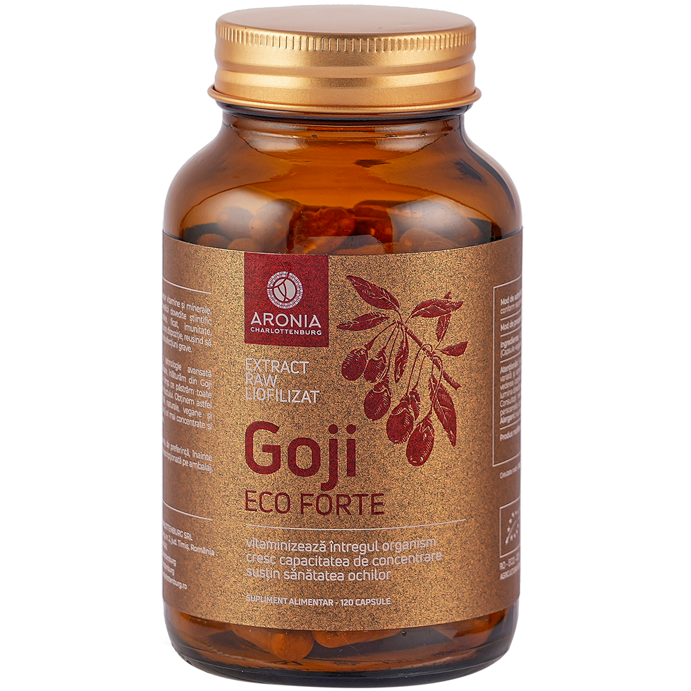 Extract raw liofilizat Goji Forte, 400 mg, 120 capsule, Aronia Charlottenburg
