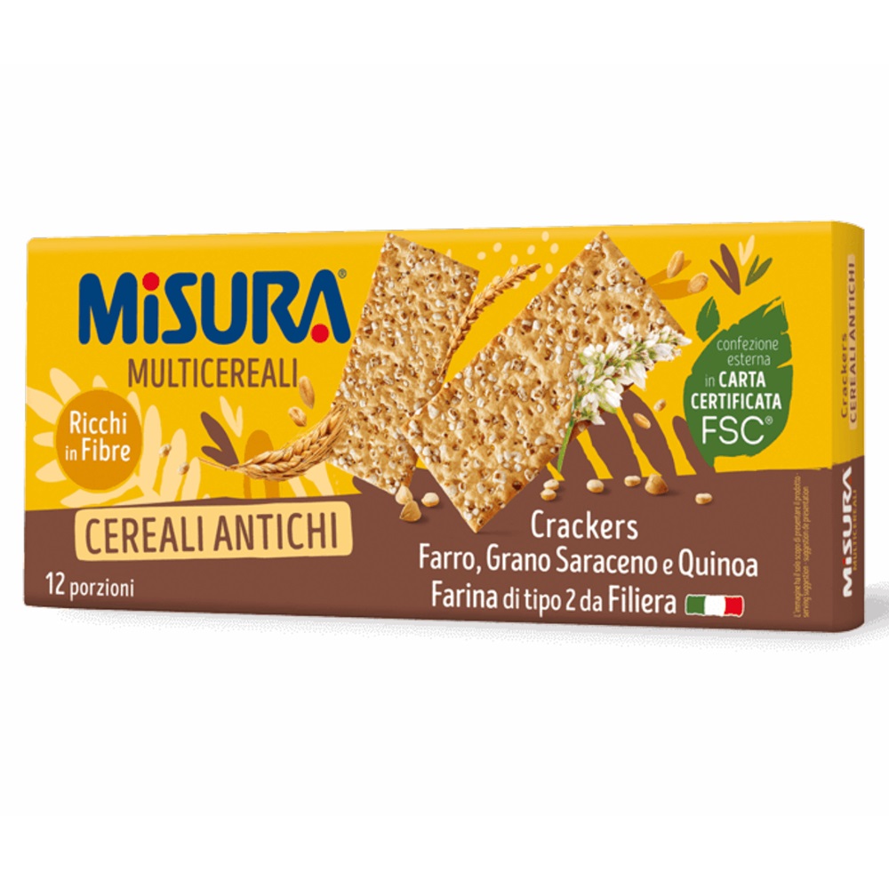 Crackers multicereale cu spelta, hrisca si quinoa, 350 g, Misura