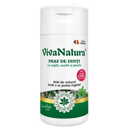 Praf de dinti natural cu argila si zeolit, 75 g, Vivanatura