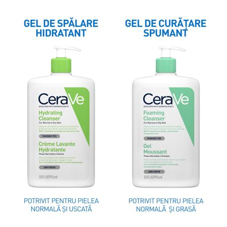 Gel de spalare hidratant pentru piele normal-uscata, 976 ml, CeraVe 675210
