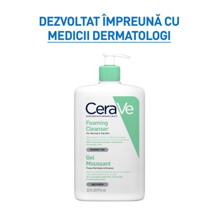 Gel de curatare spumant pentru piele normal-grasa, 976 ml, CeraVe 675195