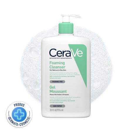 Gel de curatare spumant pentru piele normal-grasa, 976 ml, CeraVe 675188